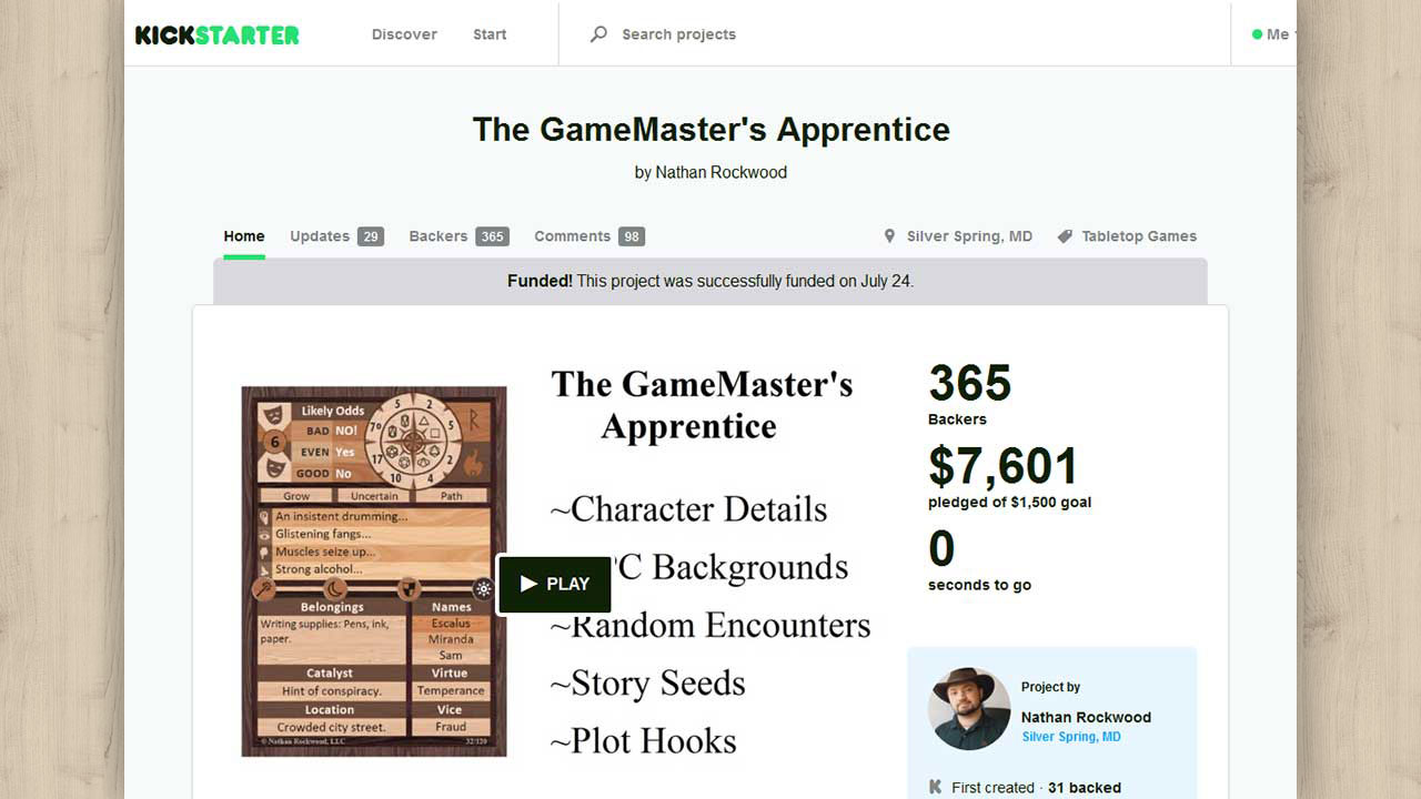 GameMaster's Apprentice - Kickstarter Page GameMaster's Apprentice - Kickstarter Page