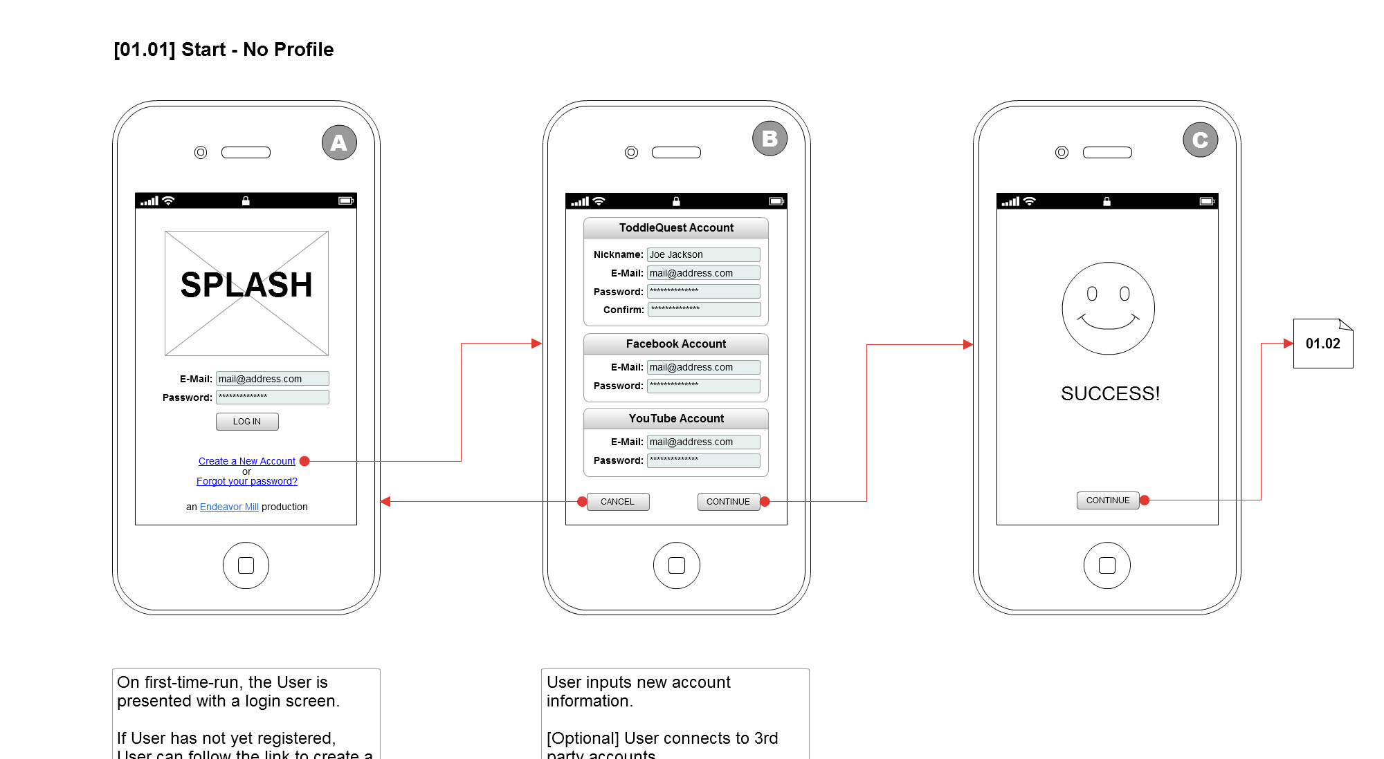 ToddleQuest - Wireframe: No Profile